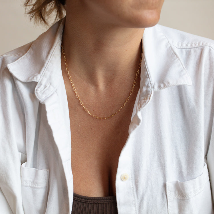 Vermeil Paperclip Necklace