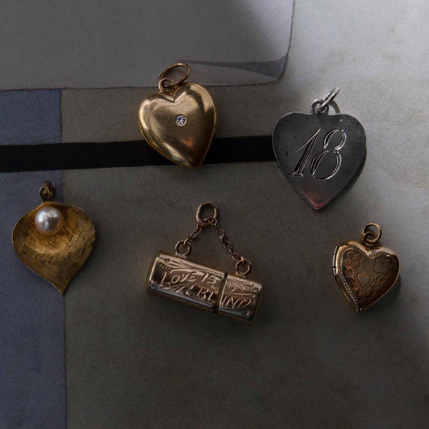Vintage 14k Pearl Leaf Charm