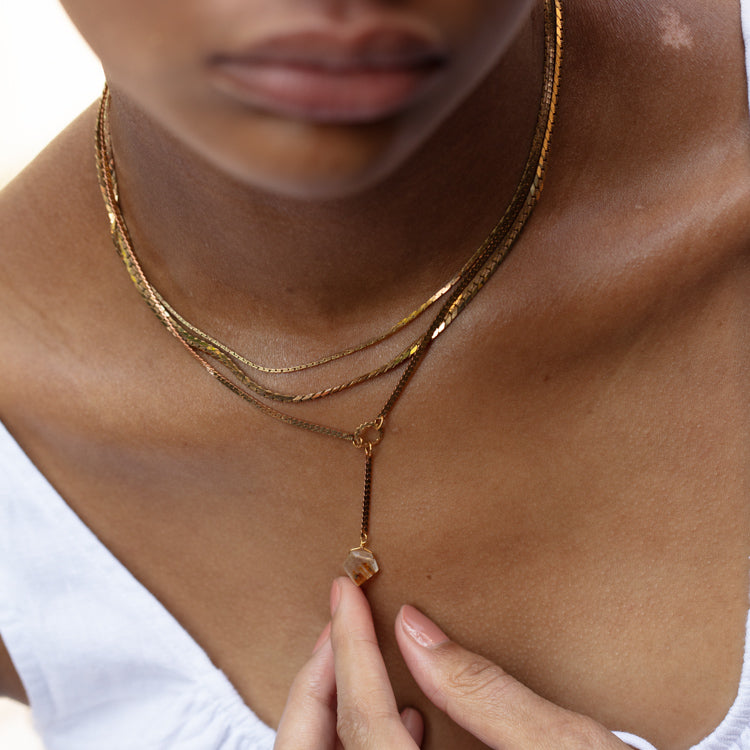 Limited Edition 10th Birthday Palmer Necklace in Rutilated Quartz