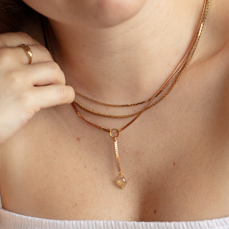 Limited Edition 10th Birthday Palmer Necklace in Rutilated Quartz