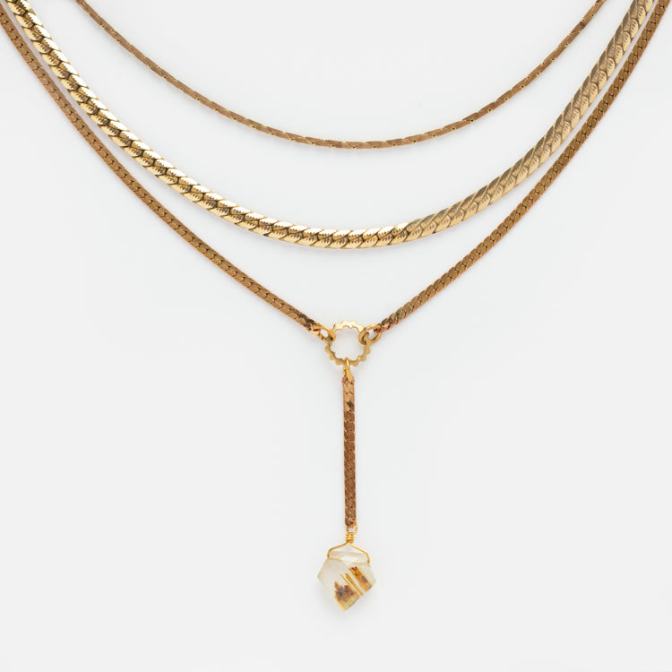 Limited Edition 10th Birthday Palmer Necklace in Rutilated Quartz
