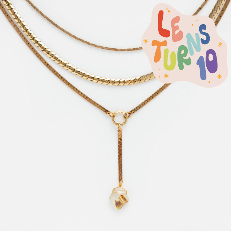 Limited Edition 10th Birthday Palmer Necklace in Rutilated Quartz