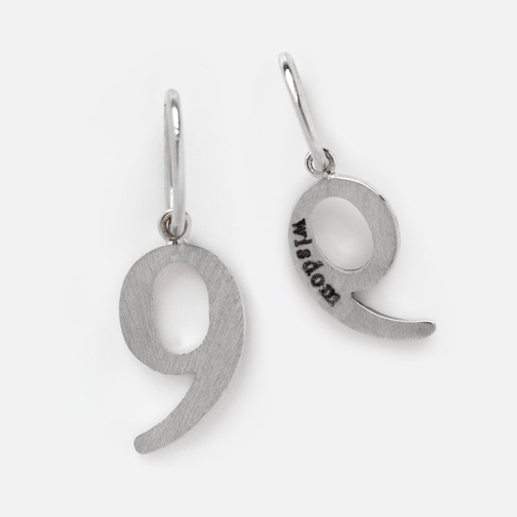 Solid Gold Number Charm in White Gold