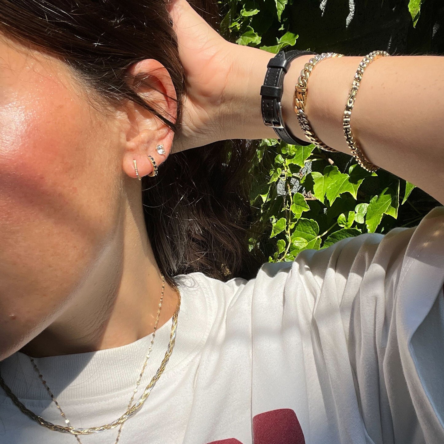 Limited Edition 10th Birthday Solid Gold Twisted Oblong Huggie Hoops