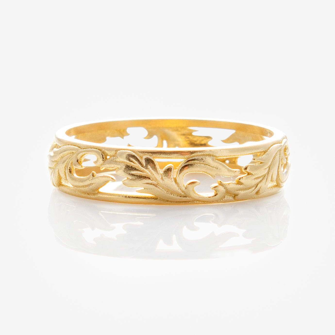 Solid Gold Openwork Filigree Ring