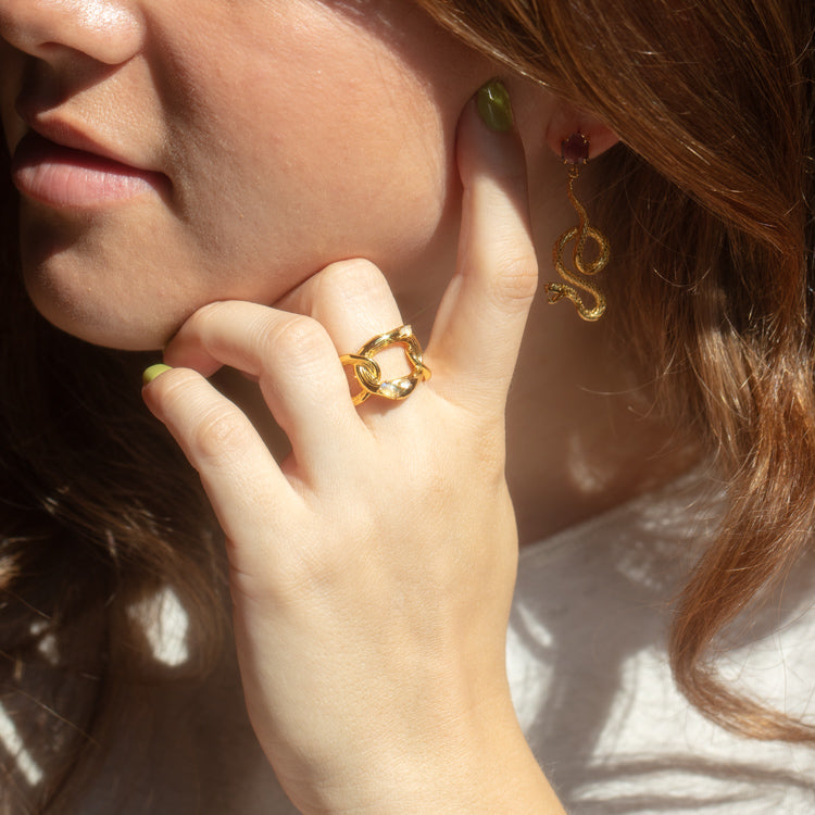 Astra Moonstone and Labradorite Ring