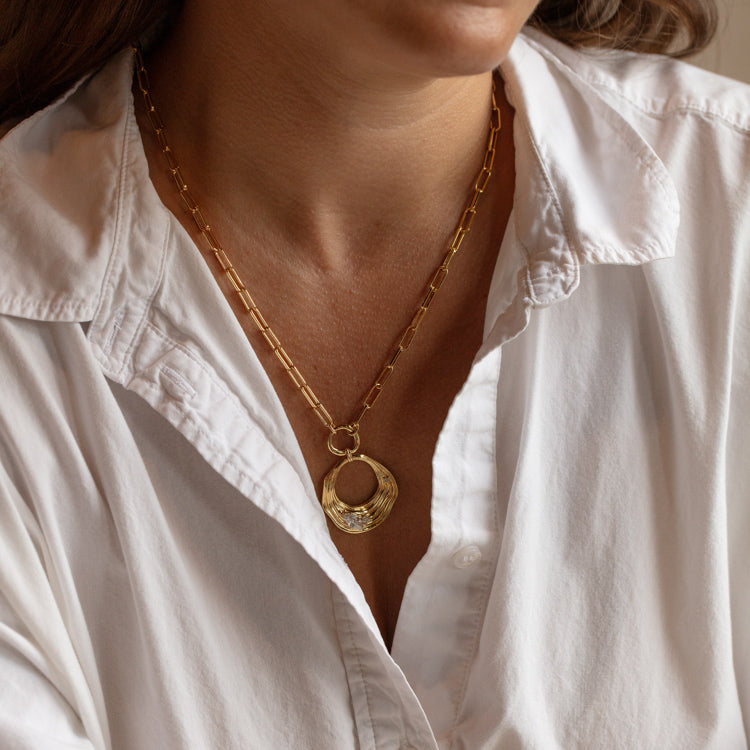 Ripples Paperclip Chain Necklace