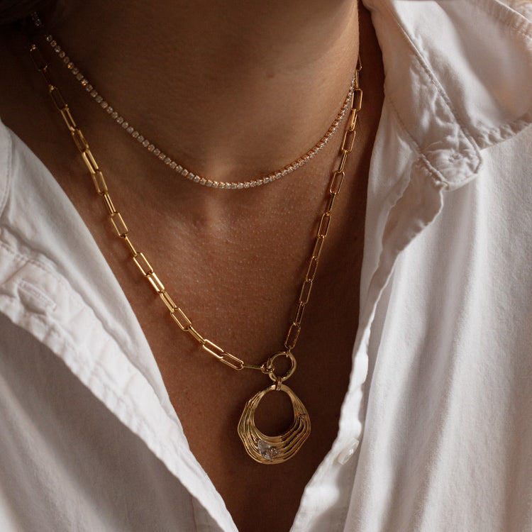 Ripples Paperclip Chain Necklace