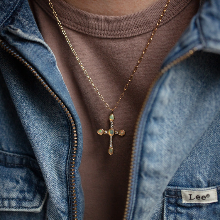Camille Opal Cross Necklace