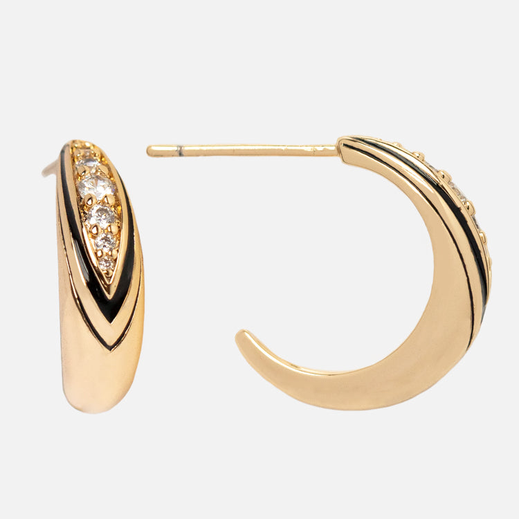 Ripley Black Mini Hoop Earrings