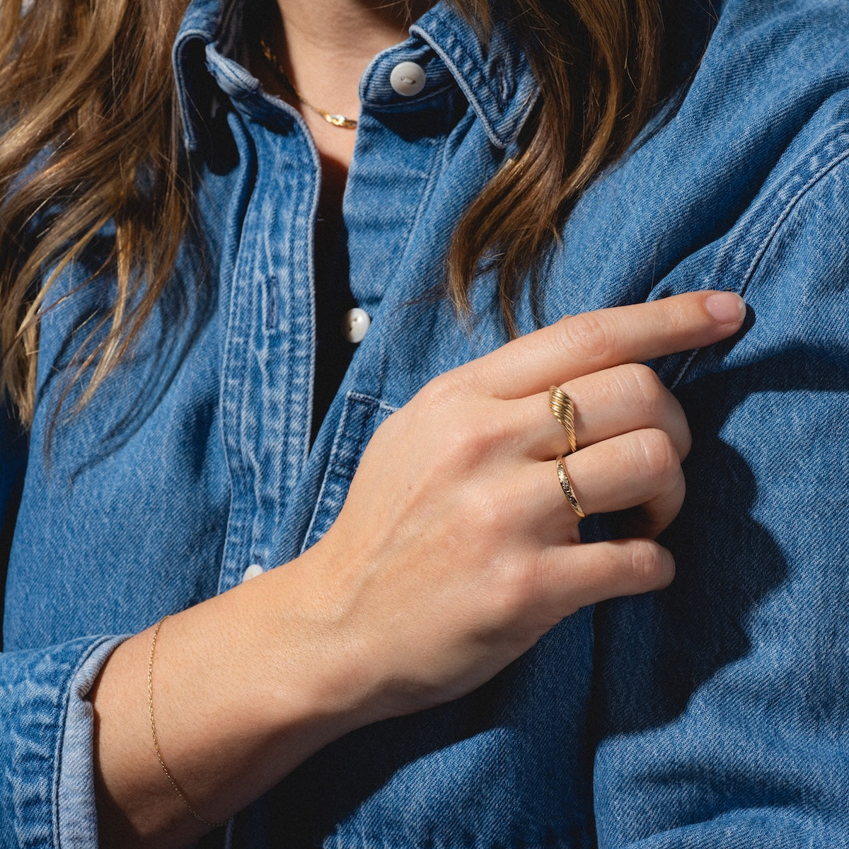 14k Till Death Layering Ring