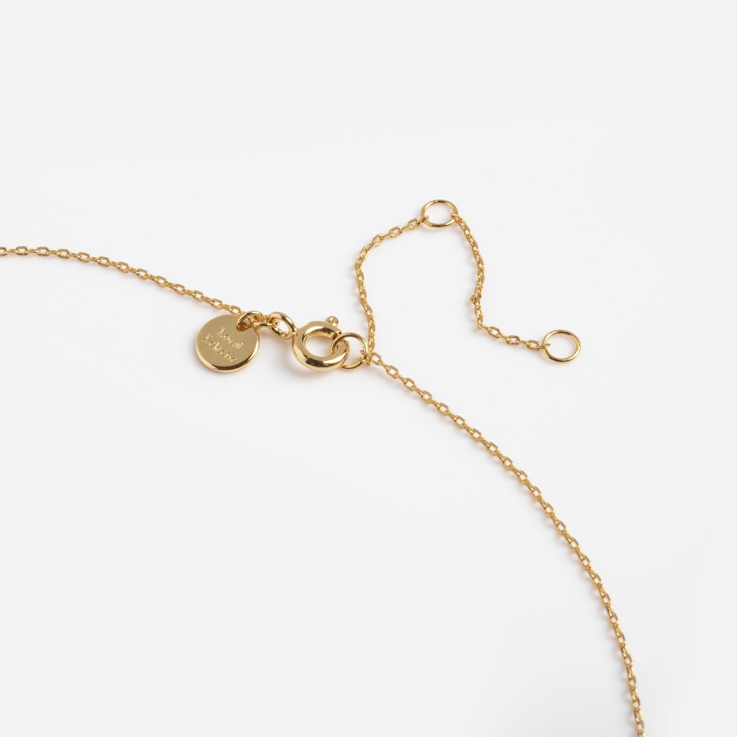 The Shades of You Ombre Birthstone Charm Necklace features a delicate gold chain with a round charm and adjustable clasp, displayed on a white background.