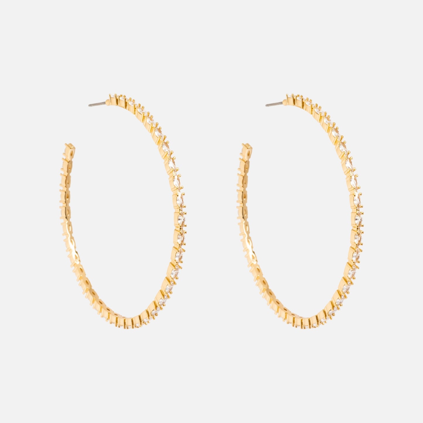 Large Dainty Marquise Hoops