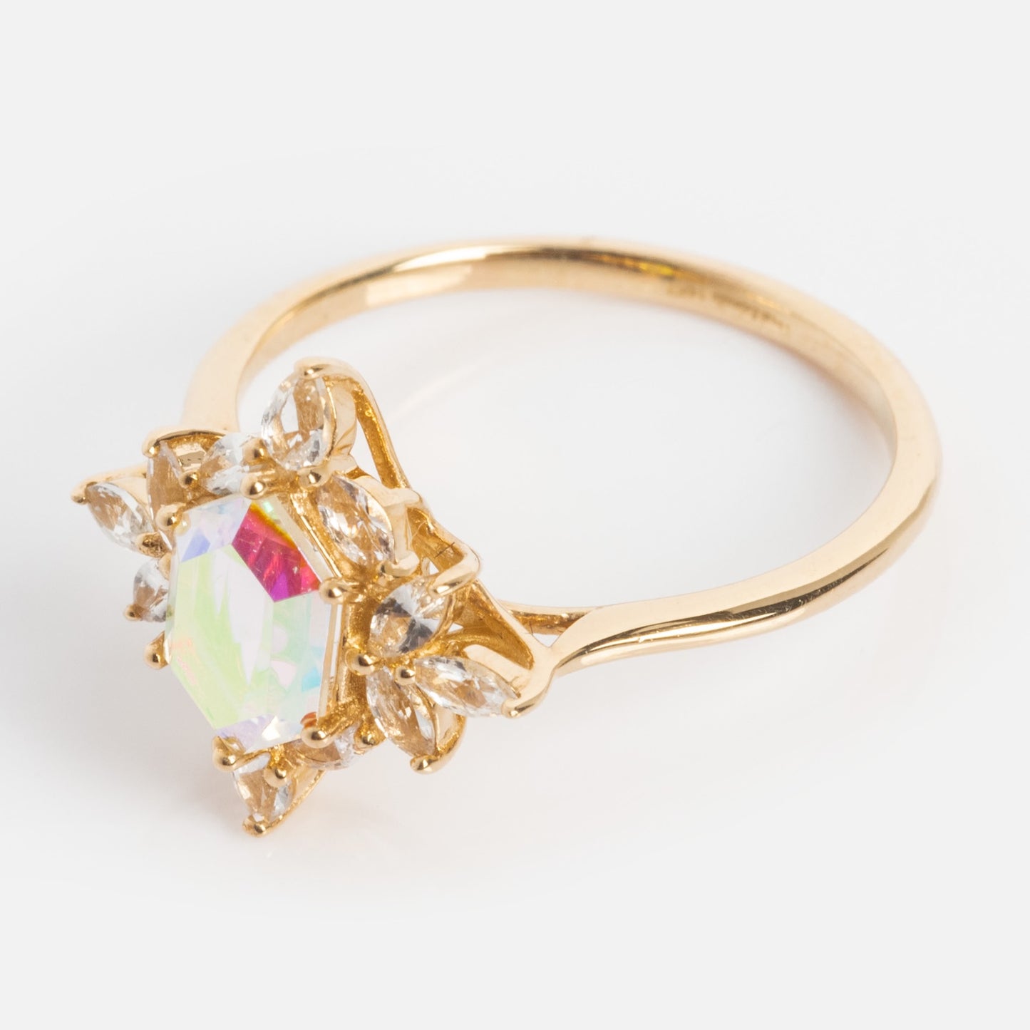 14k Angel Aura Quartz Splendor Statement Ring