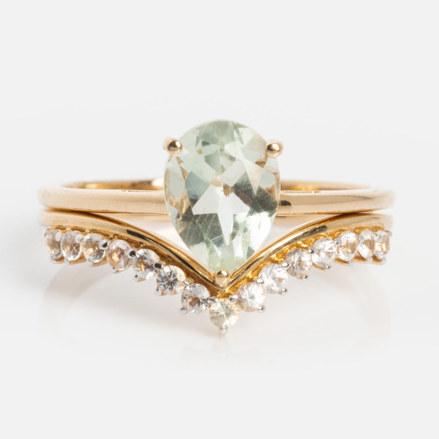 14k Classic Green Grandeur Nesting Ring Set