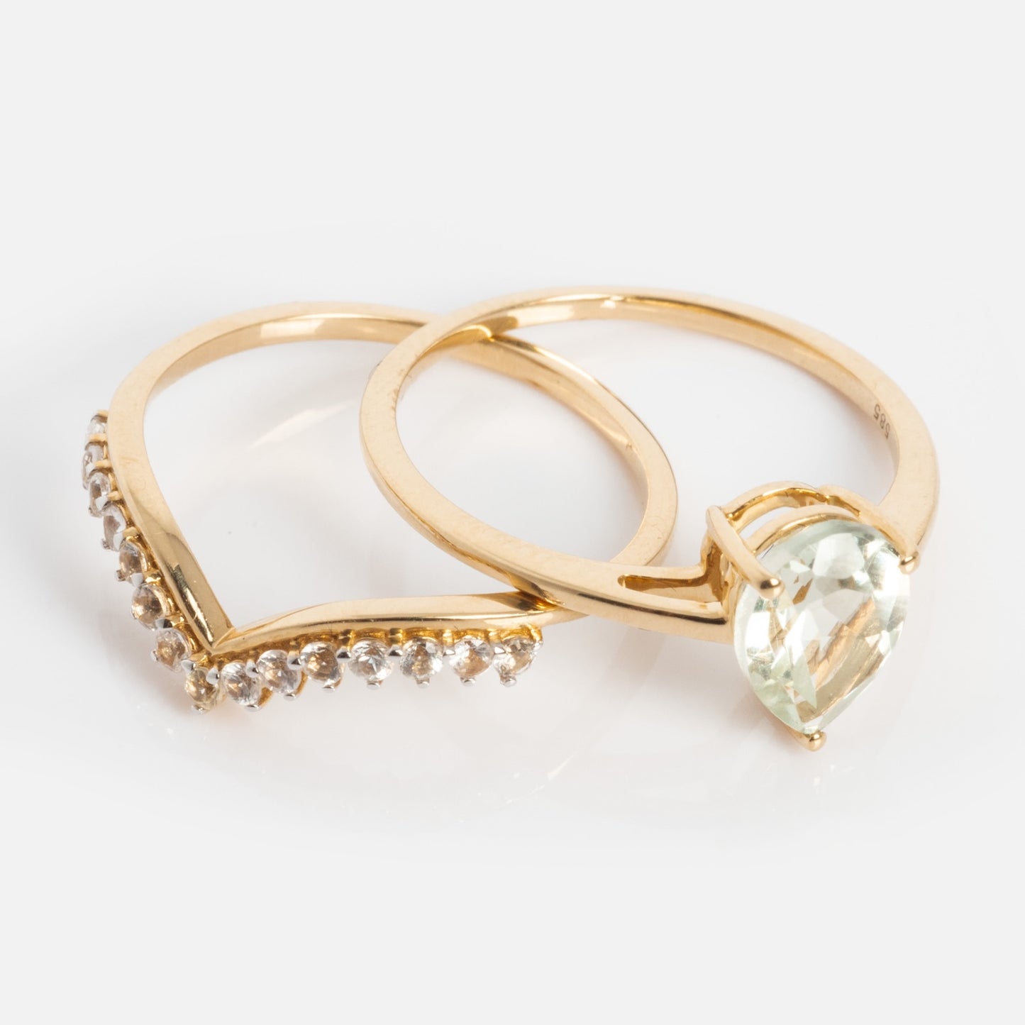 14k Classic Green Grandeur Nesting Ring Set
