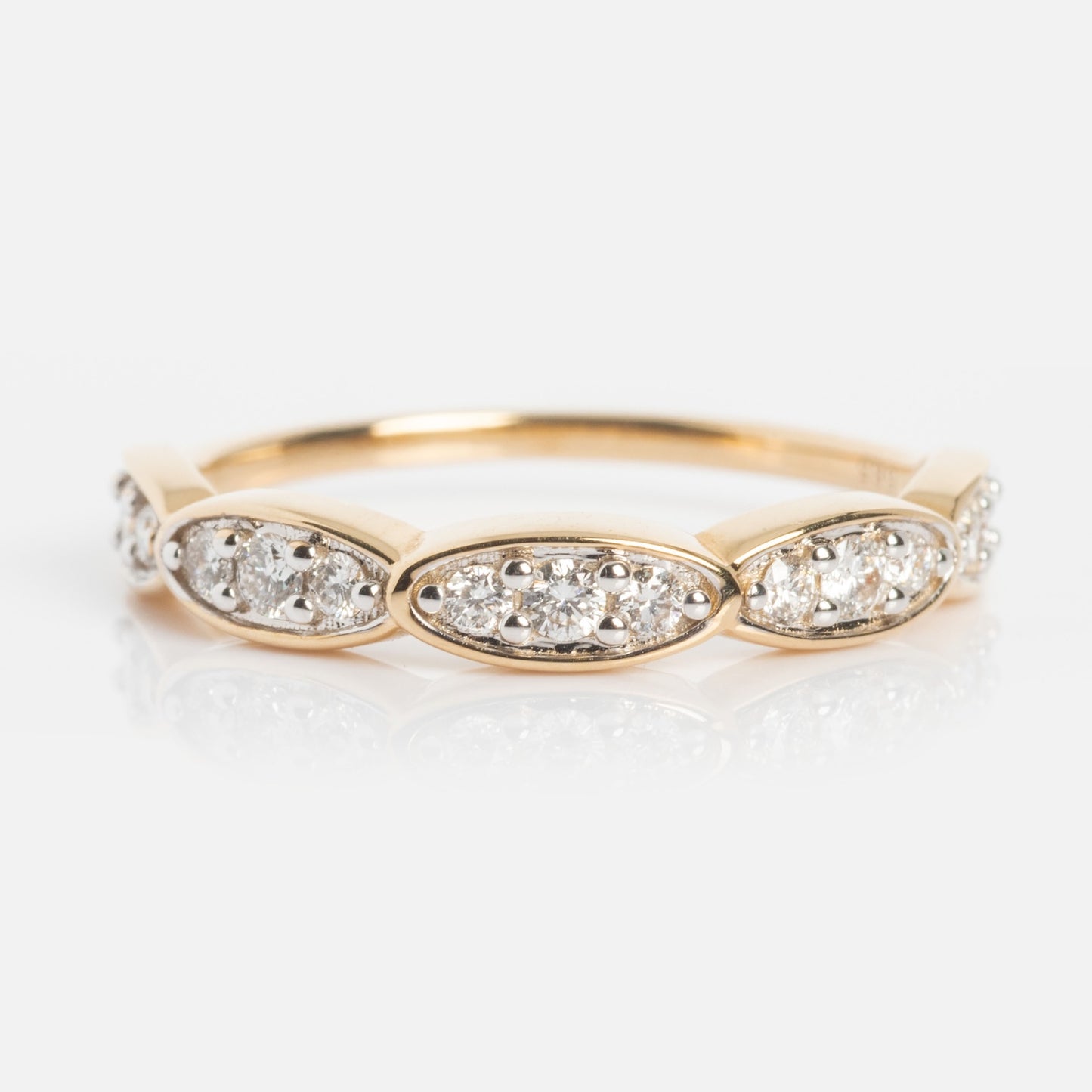 14k Vintage Inspired Diamond Stacking Band