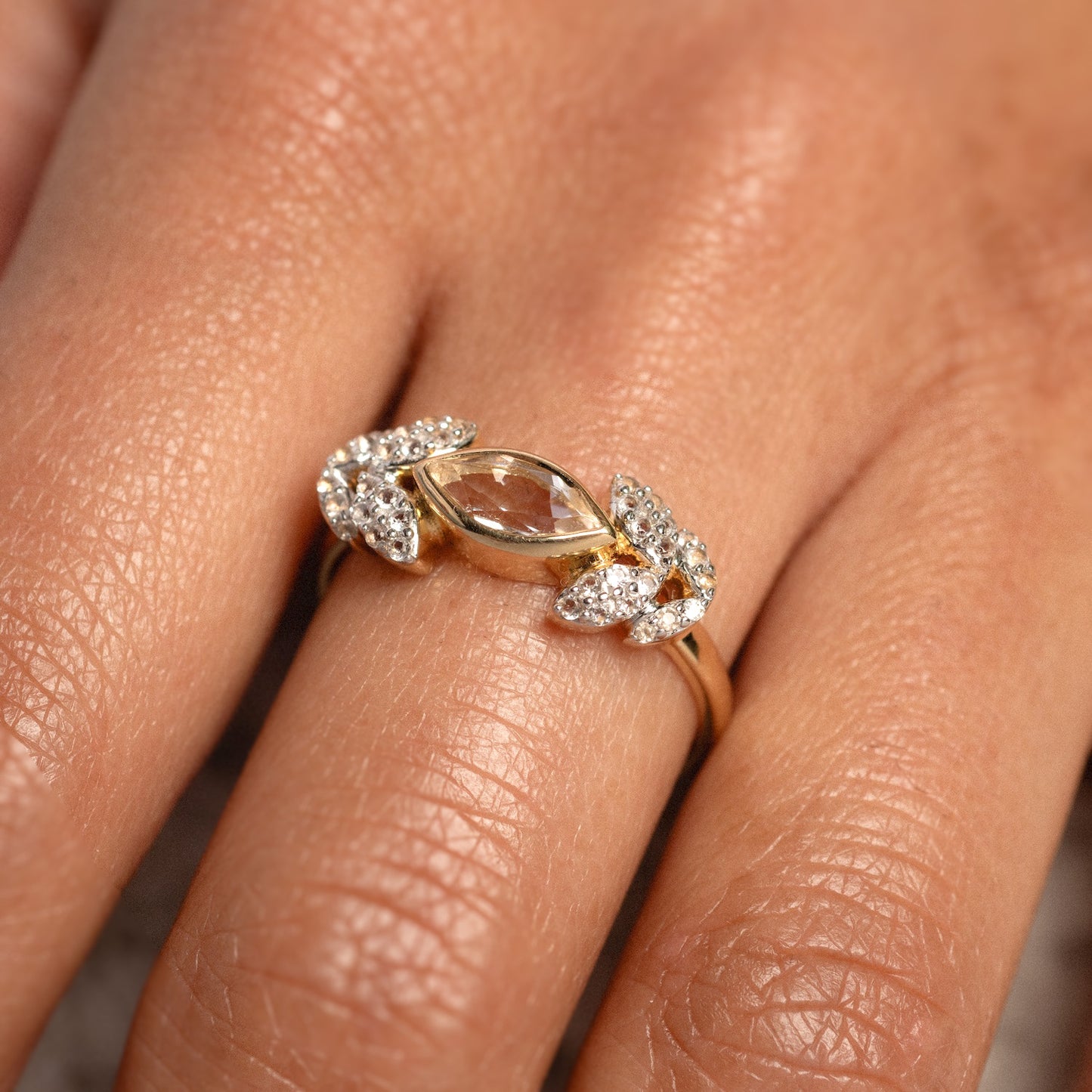 14k Vintage Inspired Laurel Crown Ring