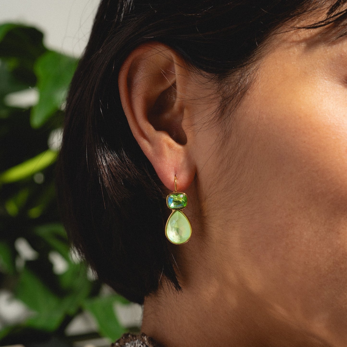 Green Drop Earrings