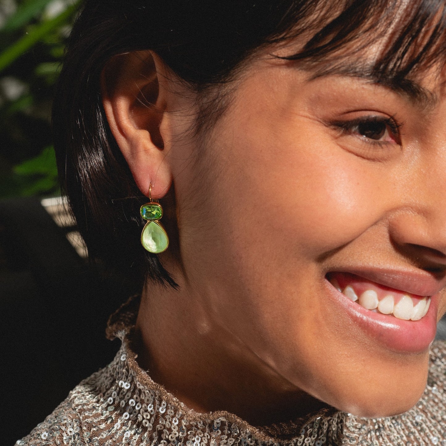 Green Drop Earrings