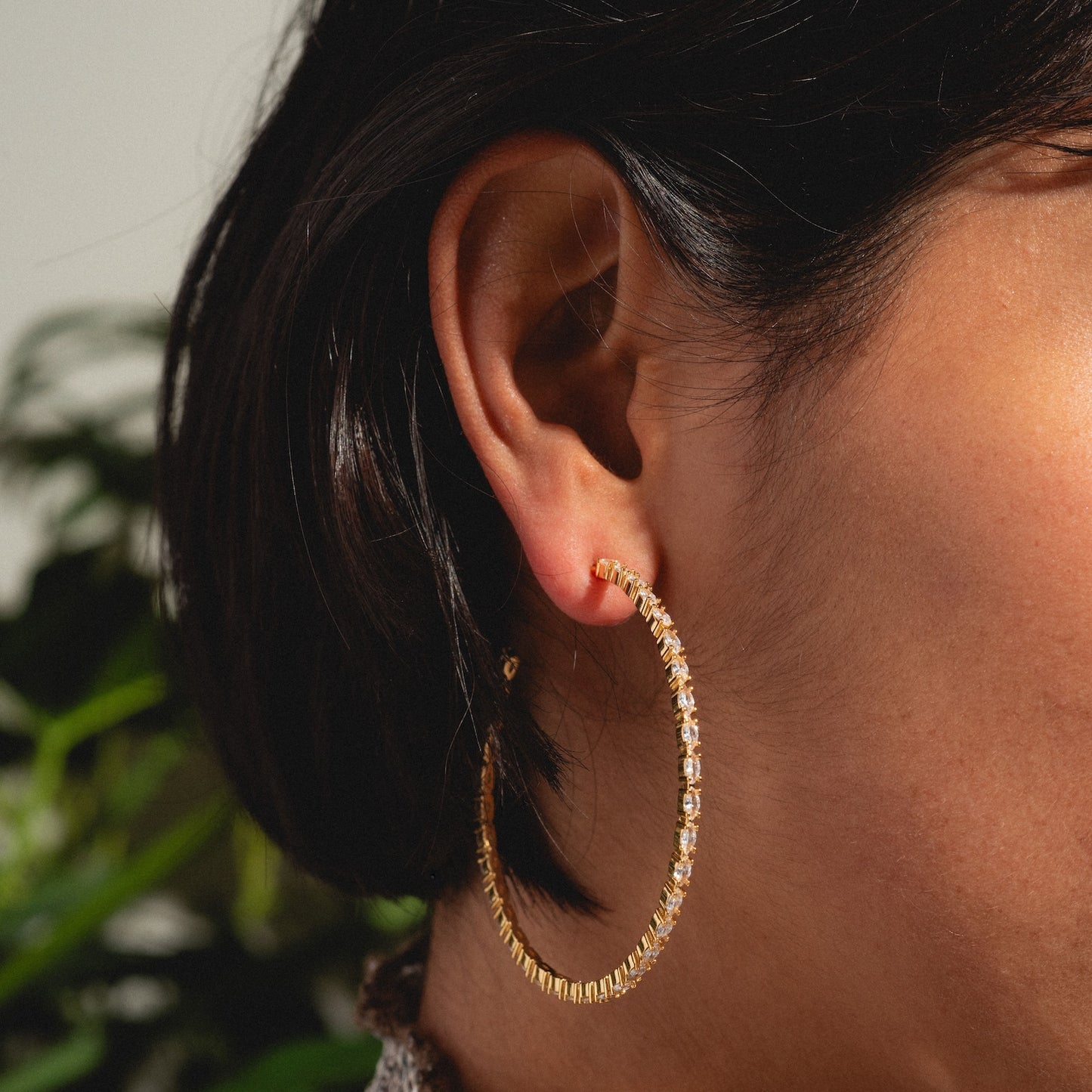 Large Dainty Marquise Hoops