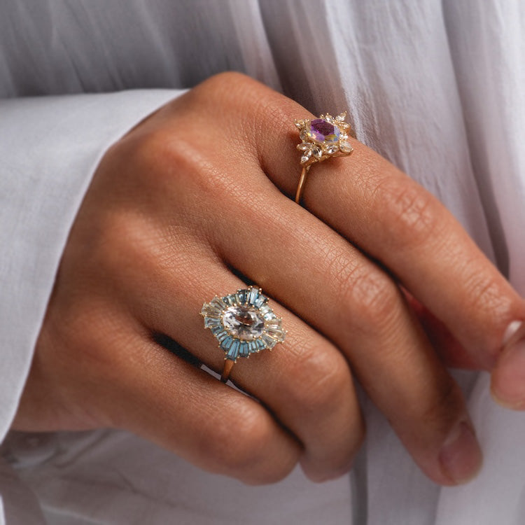 14k Angel Aura Quartz Splendor Statement Ring