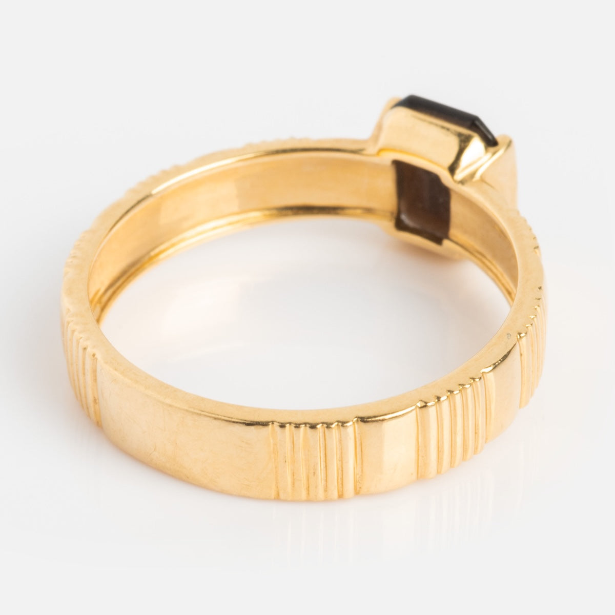 Solid Gold Vintage Inspired Bold Black and Gold Ring