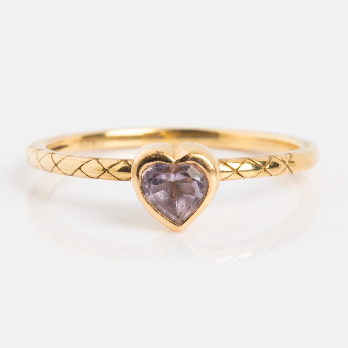 Solid Gold Amethyst Trio Ring Set