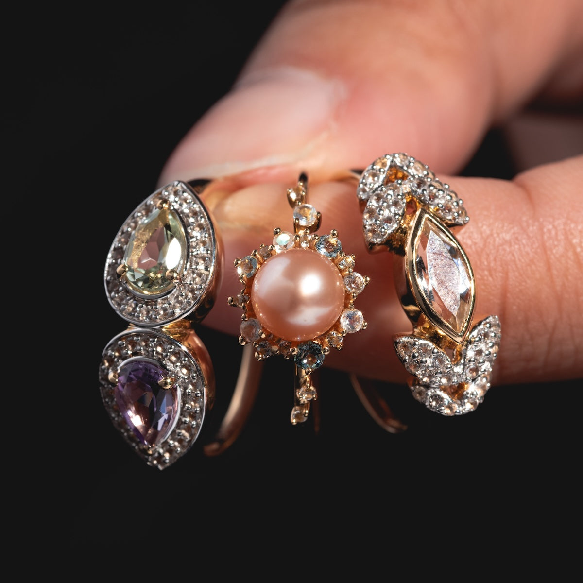 14k Pastel Pink Pearl Statement Ring