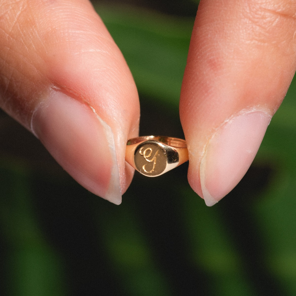 14k Customizable Baby Signet Ring Charm