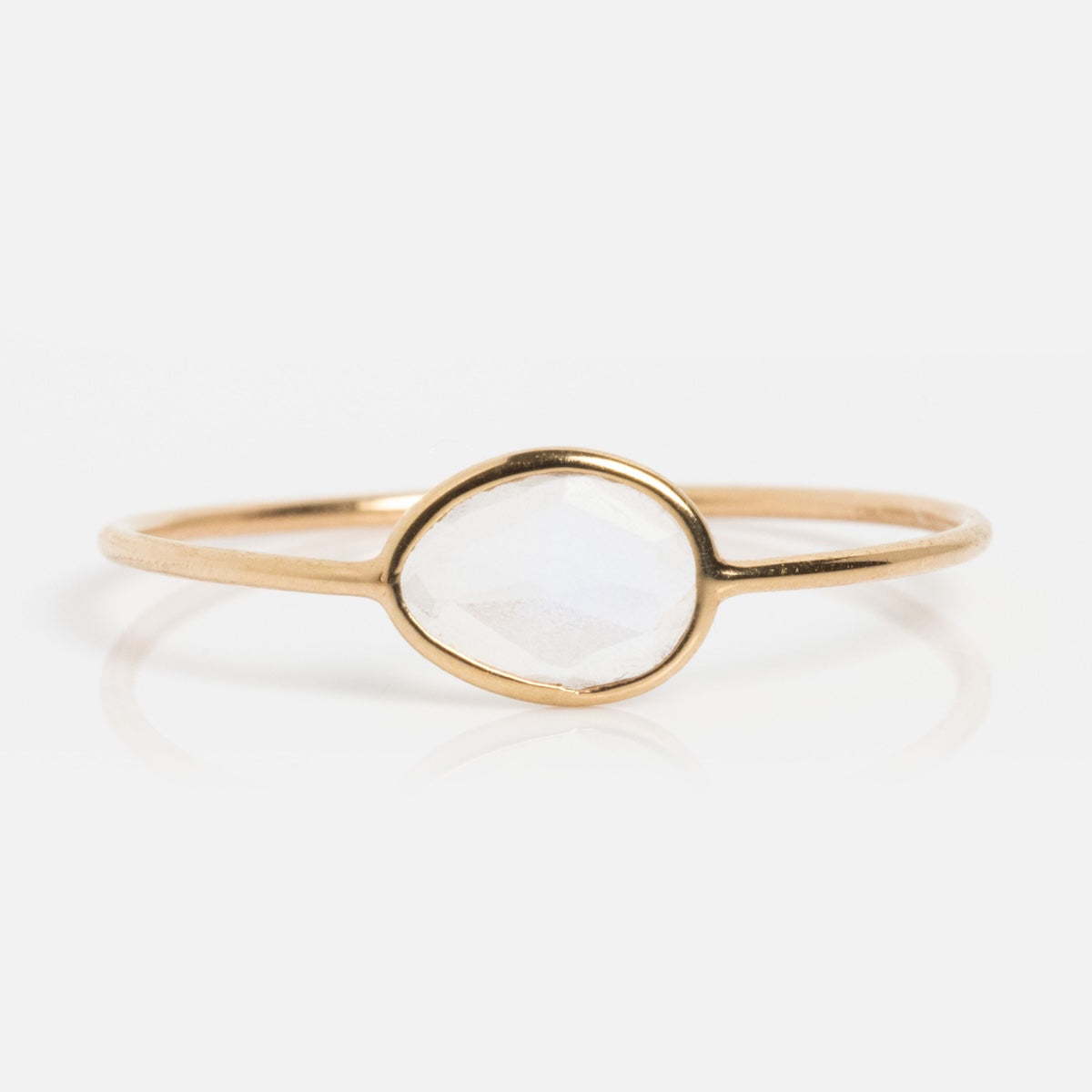 Solid Gold Horizon Moonstone Ring