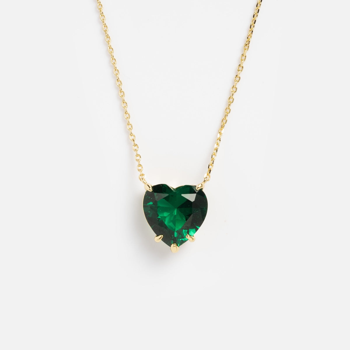 The Allison Emerald Heart Pendant Necklace