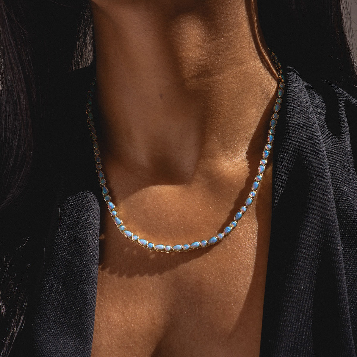 Isla Blue Opal Tennis Necklace