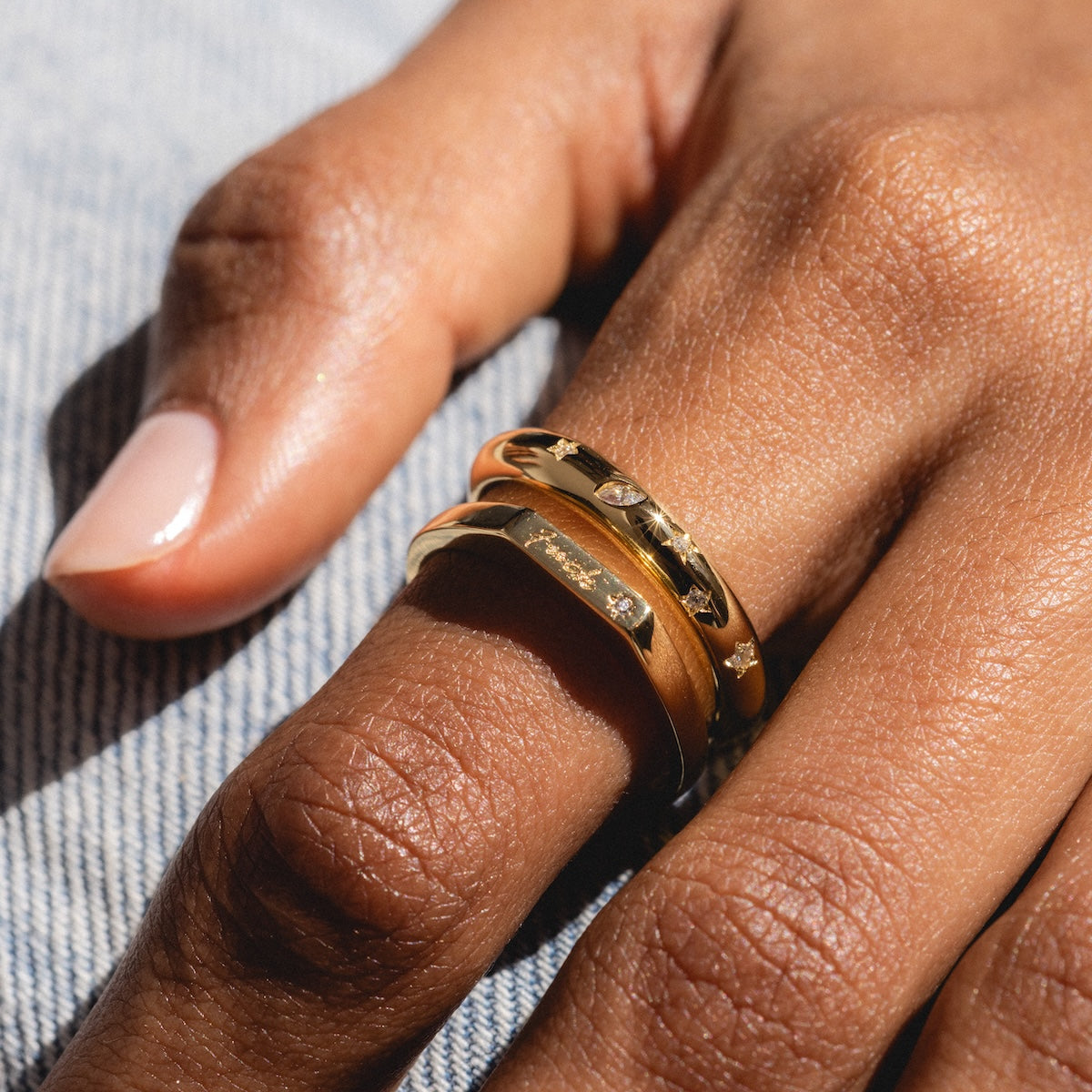 Tiny Fuck Bold Stacking Ring Set