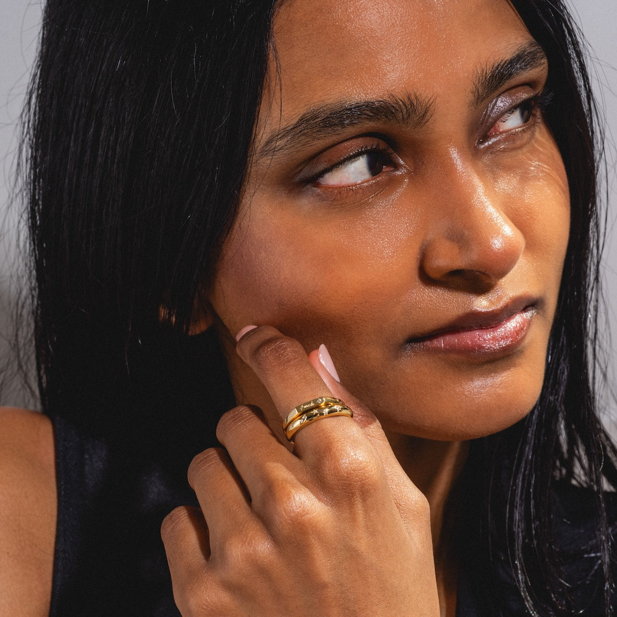 Tiny Fuck Bold Stacking Ring Set