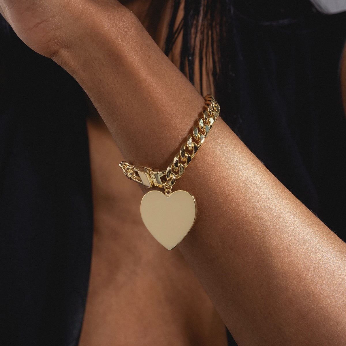 Julian XL Heart Cuban Chain Bracelet