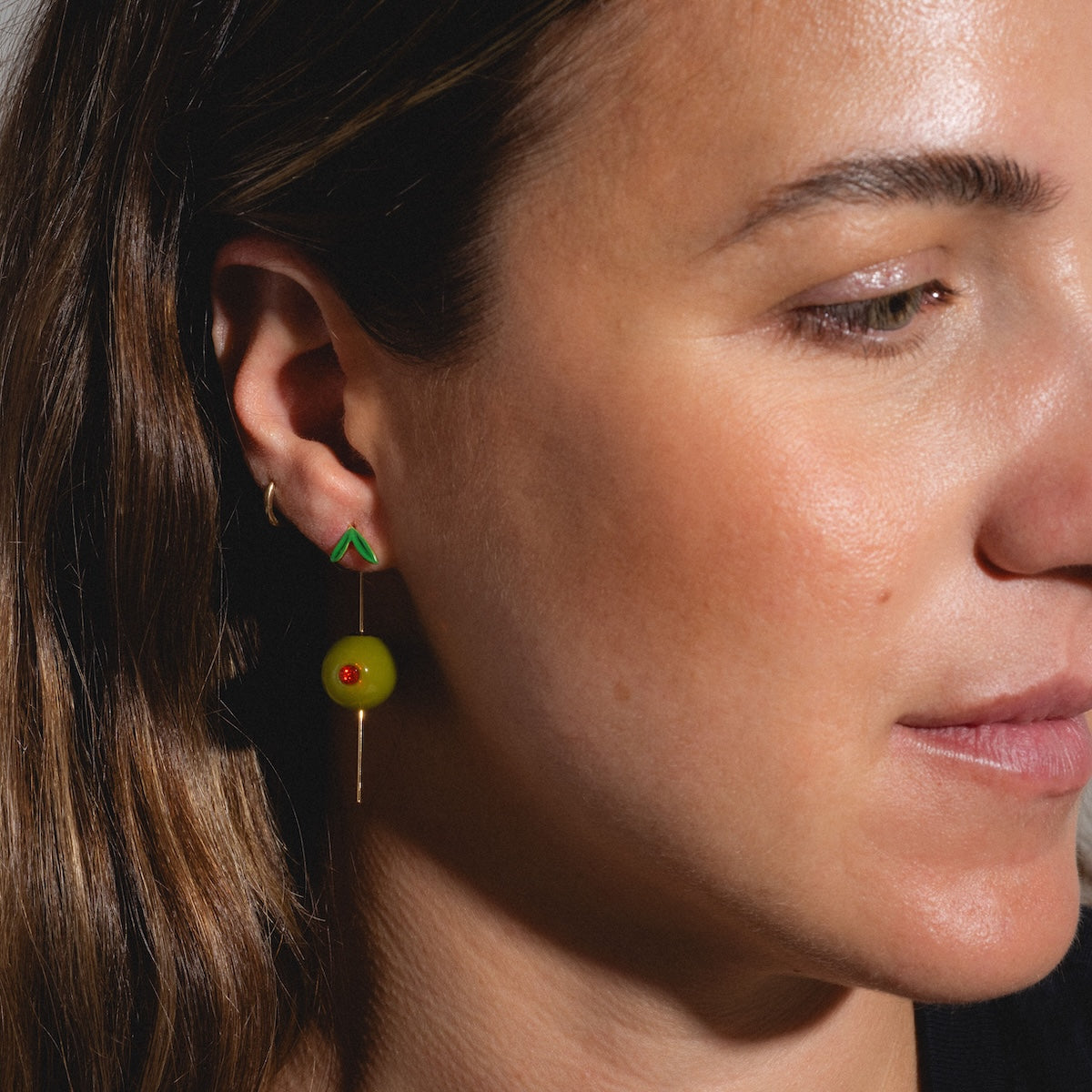 Olive Drop Earrings