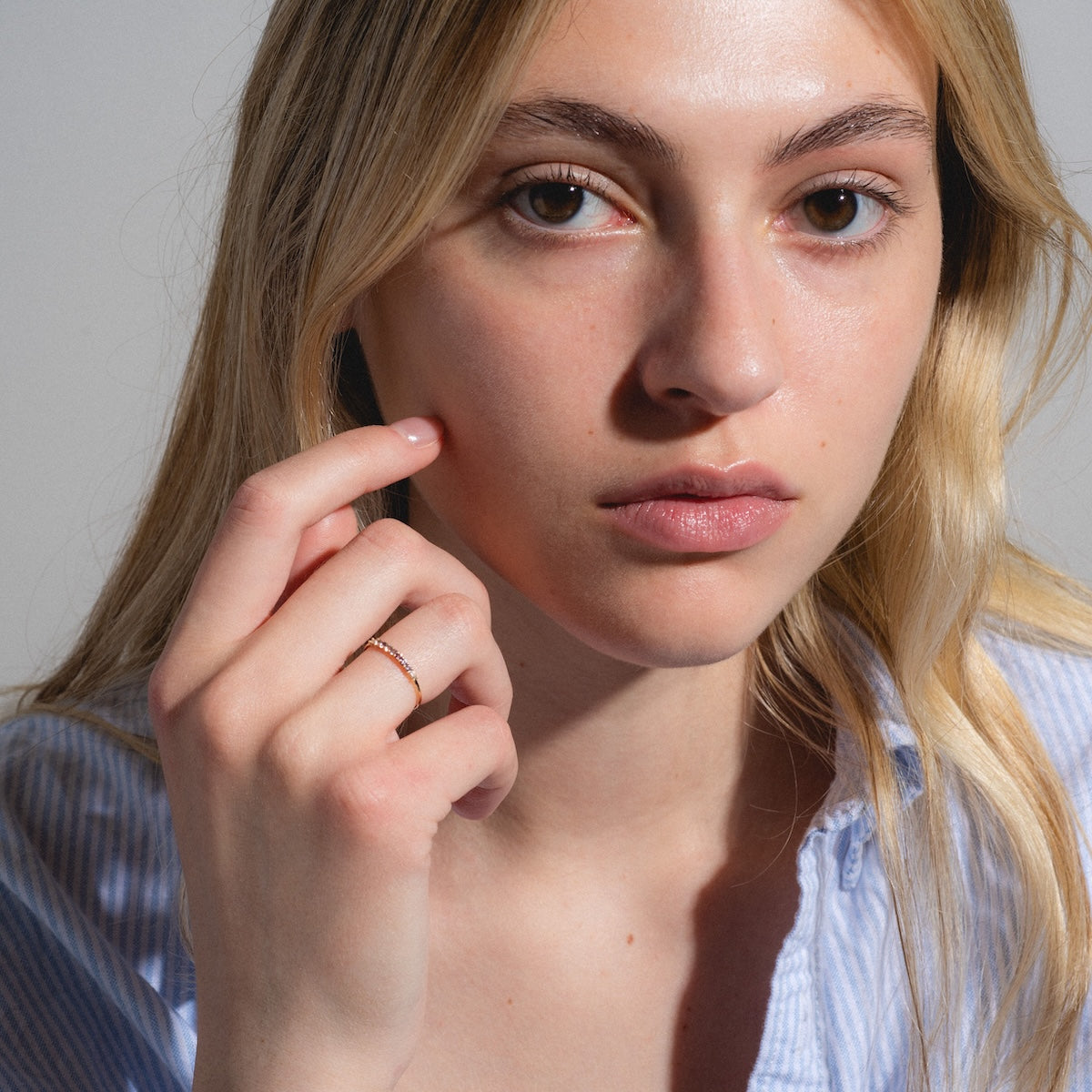 Solid Gold 2025 June Capsule Delicate Alexandrite Stacking Ring