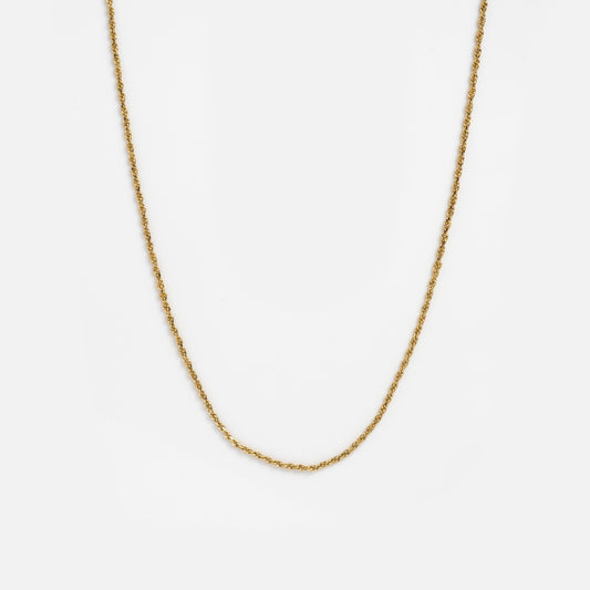 delicate rope chain on white background
