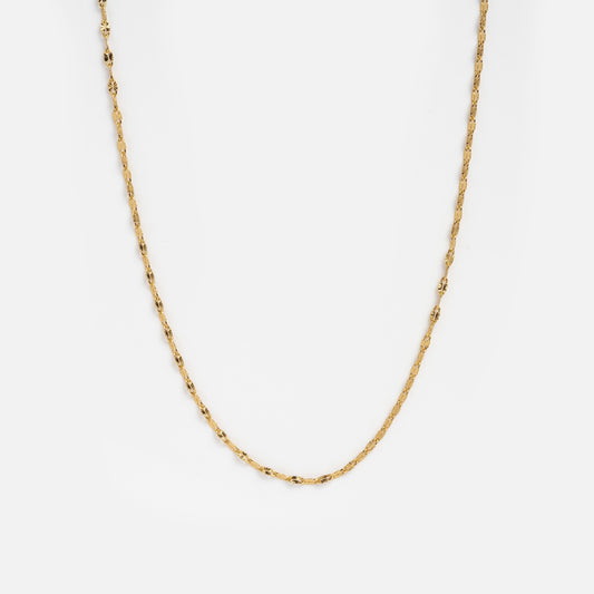 The Sparkle Link Chain is a delicate gold-plated necklace with small, evenly spaced oval links, shown on a plain white background—a Local Eclectic exclusive that elevates any look.