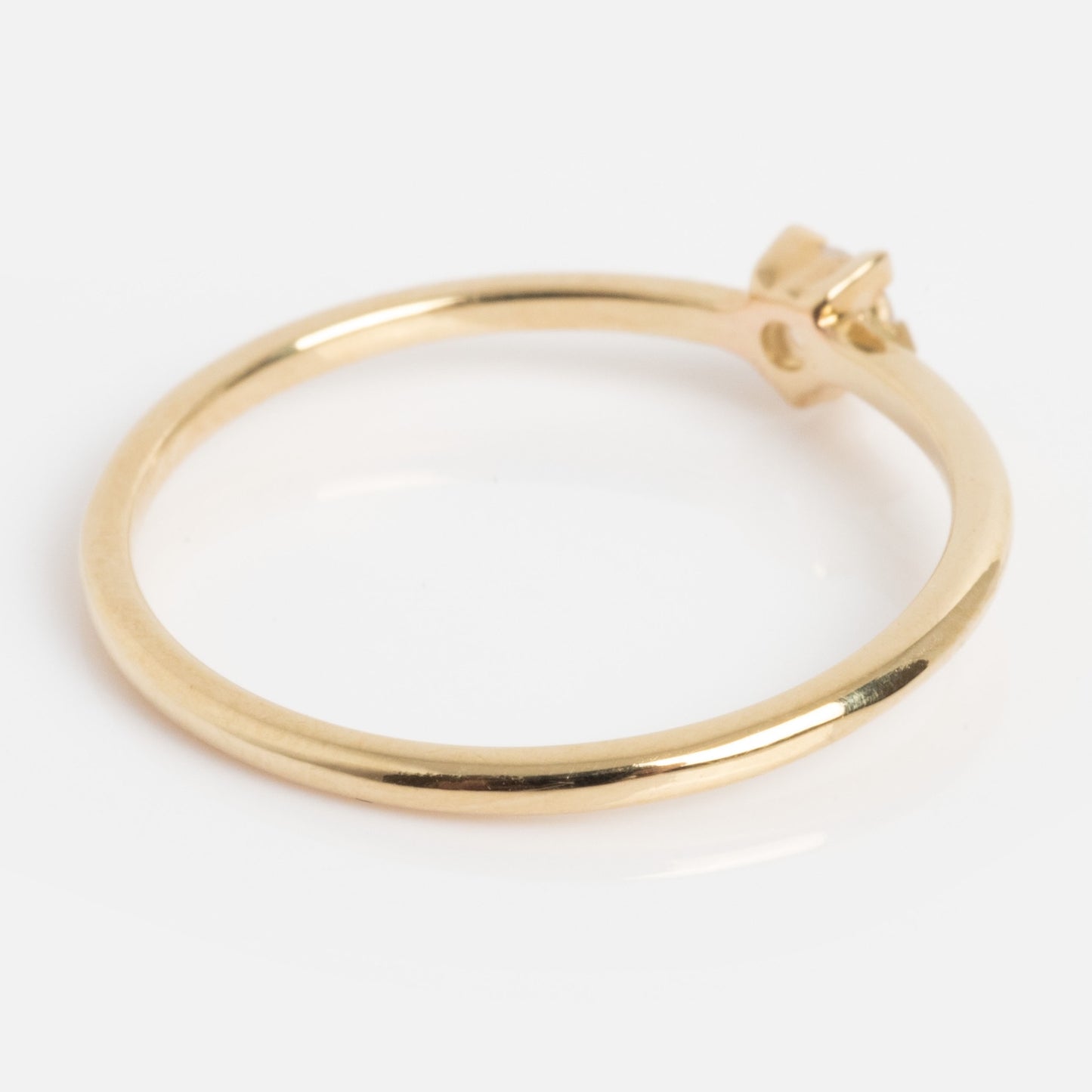 Solid Gold White Topaz Dainty Starlight Ring