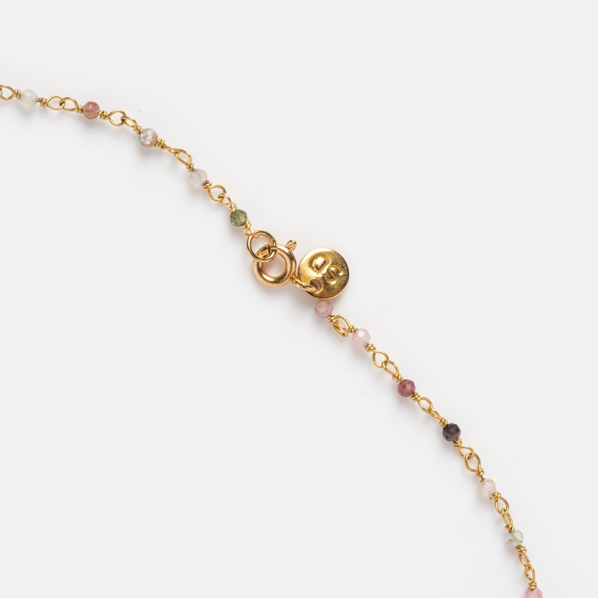 Close up of necklace clasp