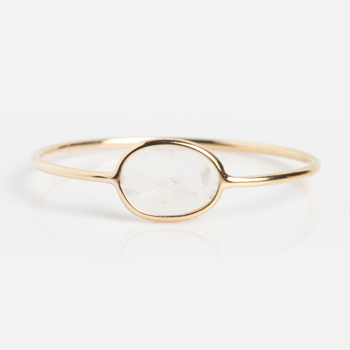 Solid Gold Horizon Moonstone Ring