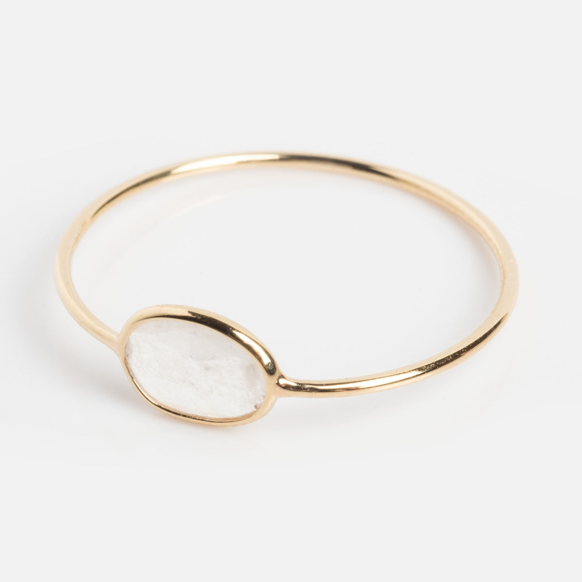 Solid Gold Horizon Moonstone Ring