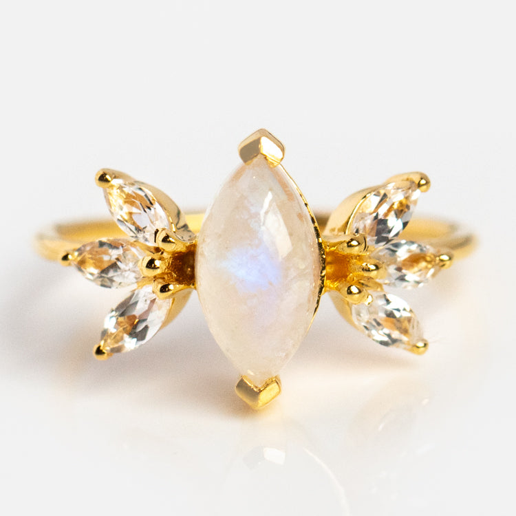 Gemstone Firefly Ring in Moonstone