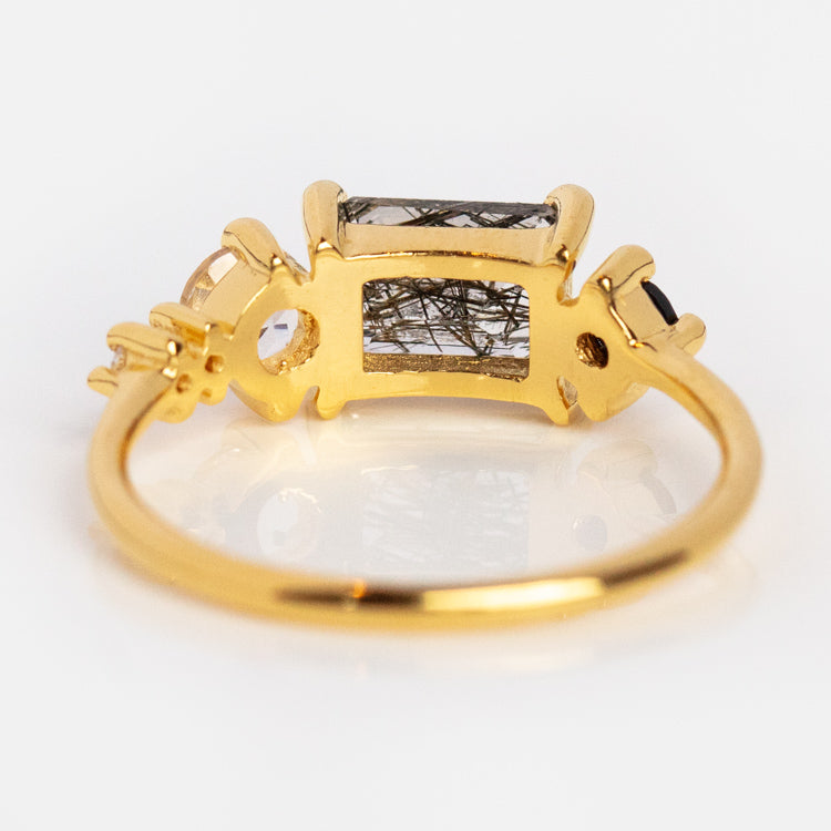 Rutilated Quartz and Topaz Haven Cluster Ring