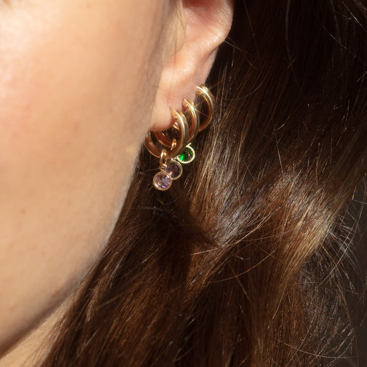 Birthstone Hoop Earrings