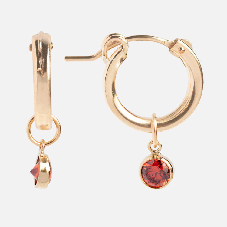 Birthstone Hoop Earrings