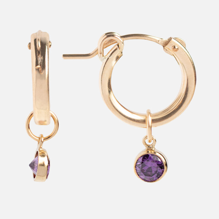 Birthstone Hoop Earrings
