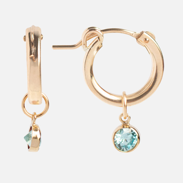 Birthstone Hoop Earrings